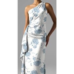 AW BRIDAL SZ 6 S dusty blue peonies Leighton formal party maxi dress NEW B120